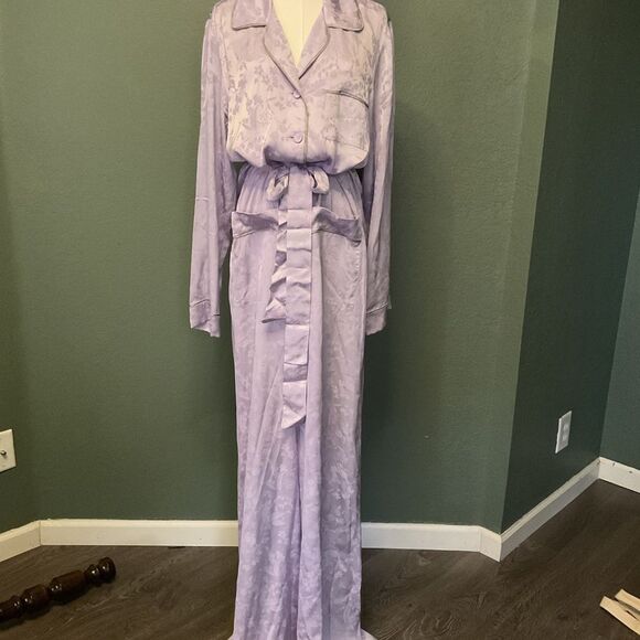 BOTTEGA VENETA lilAc viscose 2018 FLORAL JACQUARD Jumpsuit, Size 42, Large, NWT - Picture 5 of 15